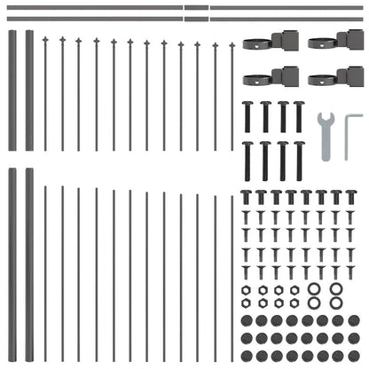vidaXL Garden Fence WOERDEN 170 x 190 cm Powder-Coated Steel Grey 5
