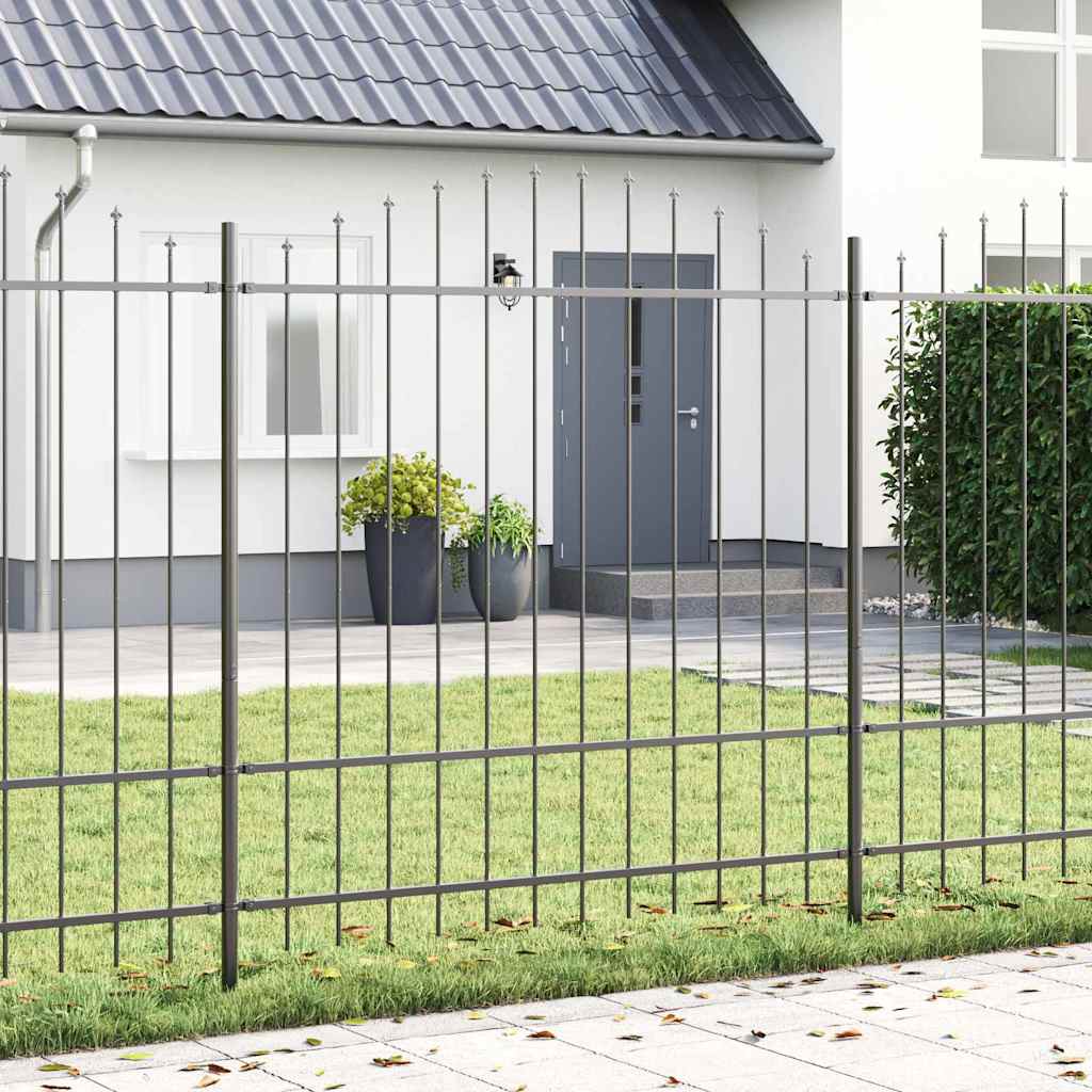 vidaXL Garden Fence WOERDEN 170 x 215 cm Powder-Coated Steel Grey 1