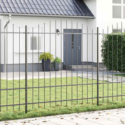 vidaXL Garden Fence WOERDEN 170 x 215 cm Powder-Coated Steel Grey 1