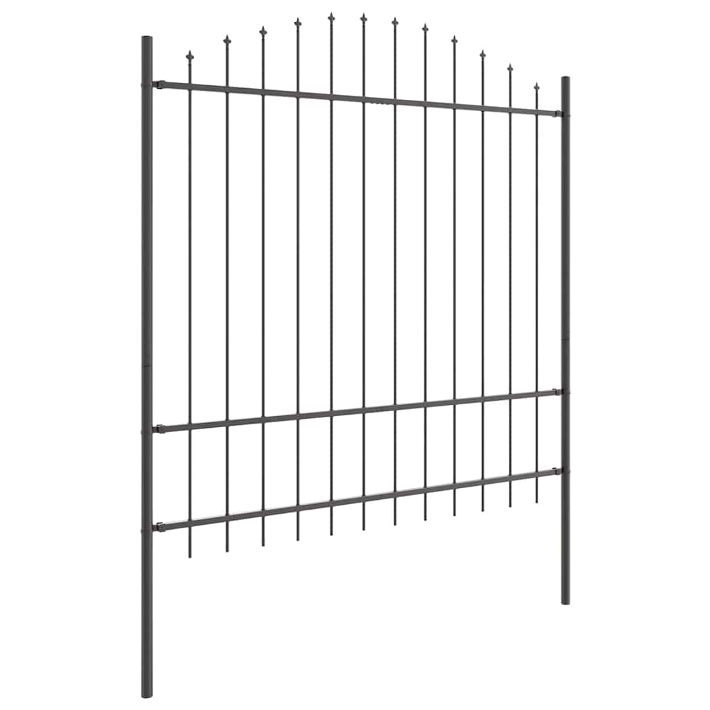 vidaXL Garden Fence WOERDEN 170 x 215 cm Powder-Coated Steel Grey 4