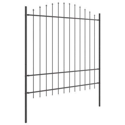 vidaXL Garden Fence WOERDEN 170 x 215 cm Powder-Coated Steel Grey 4