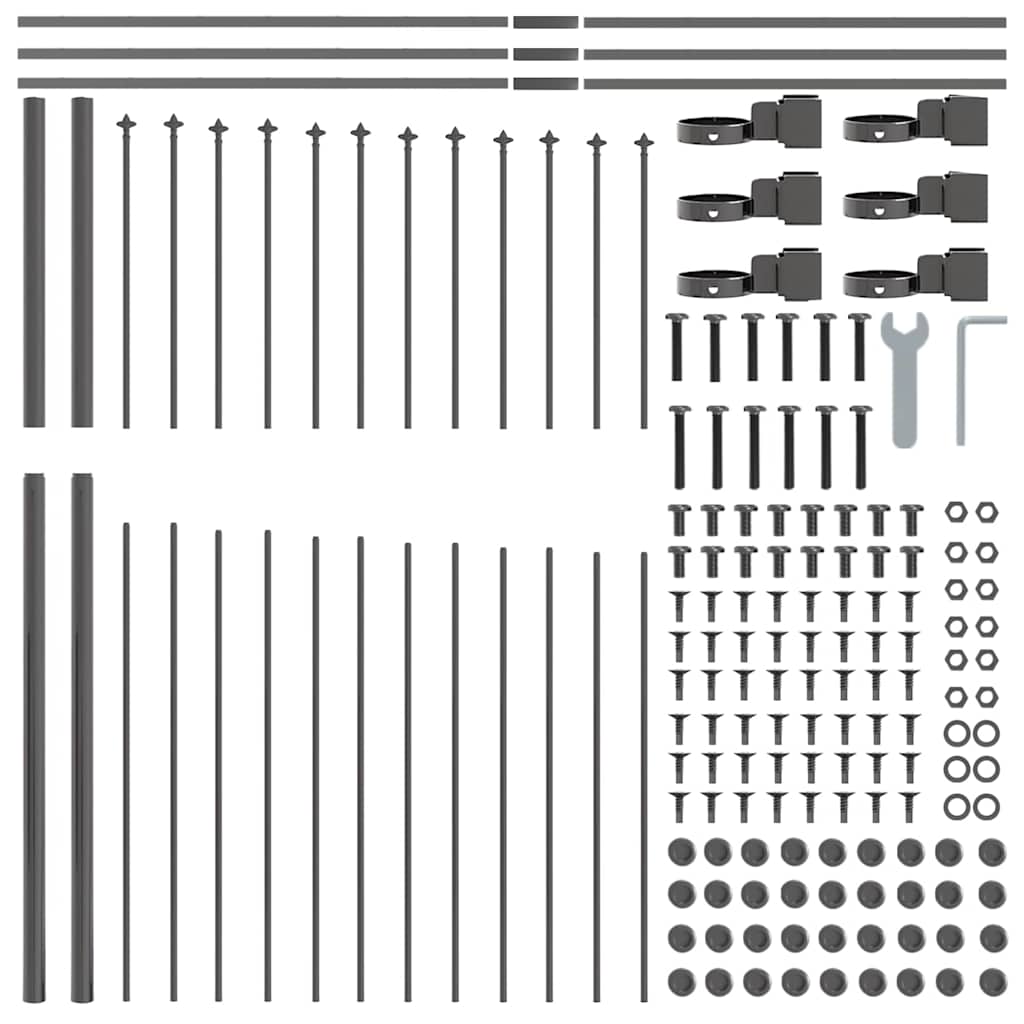 vidaXL Garden Fence WOERDEN 170 x 215 cm Powder-Coated Steel Grey 5