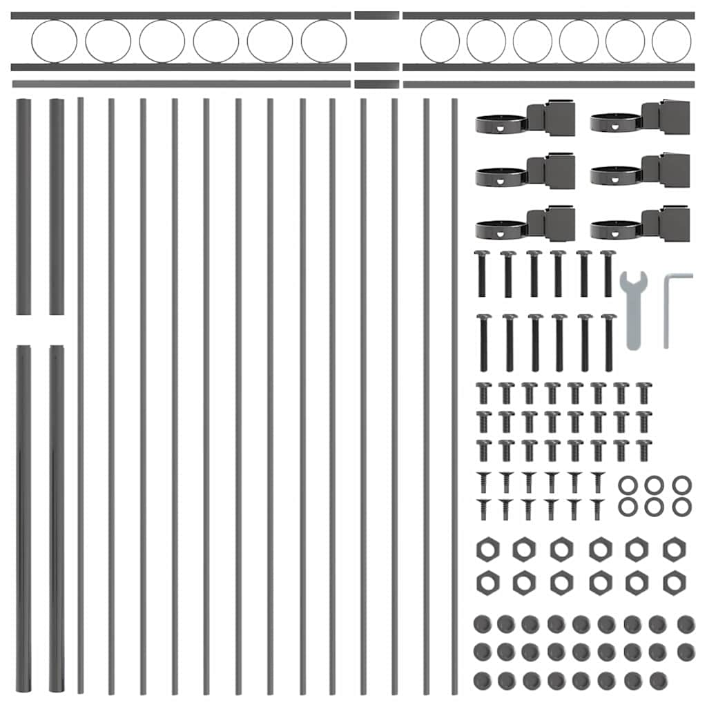vidaXL Fence Element ASSEN 170 x 130 cm Steel Grey 5