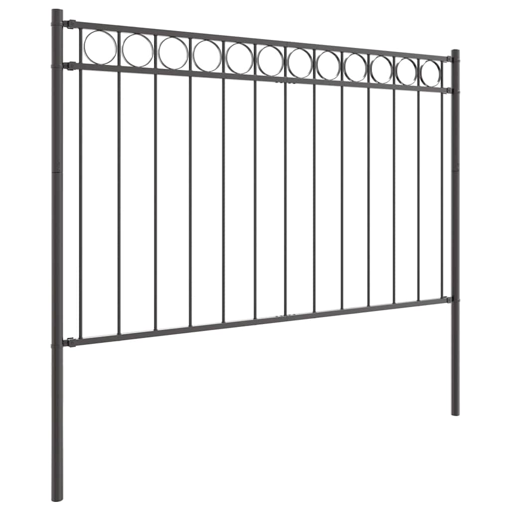 vidaXL Fence Element ASSEN 170 x 150 cm Steel Grey 4