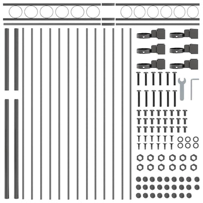 vidaXL Fence Element ASSEN 170 x 150 cm Steel Grey 5