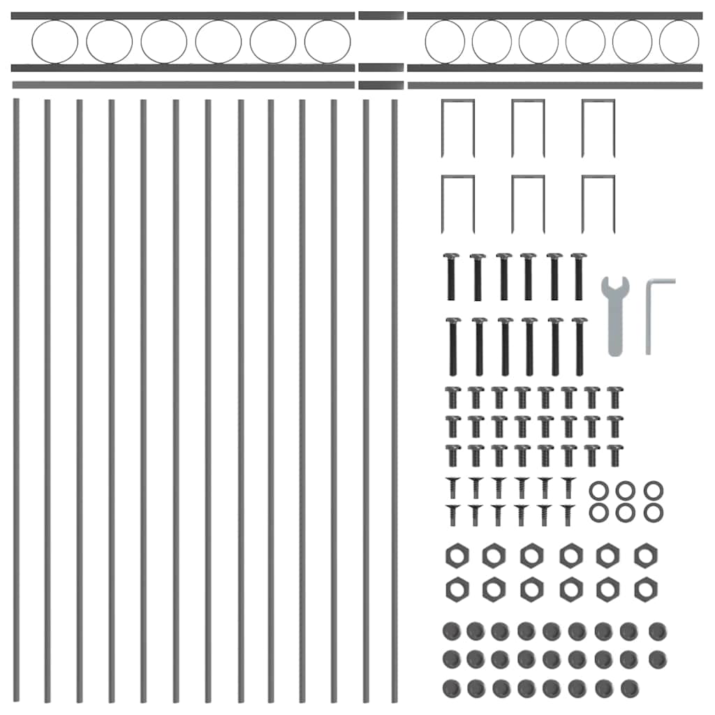 vidaXL Fence Element ASSEN 170 x 80 cm Steel Grey 5