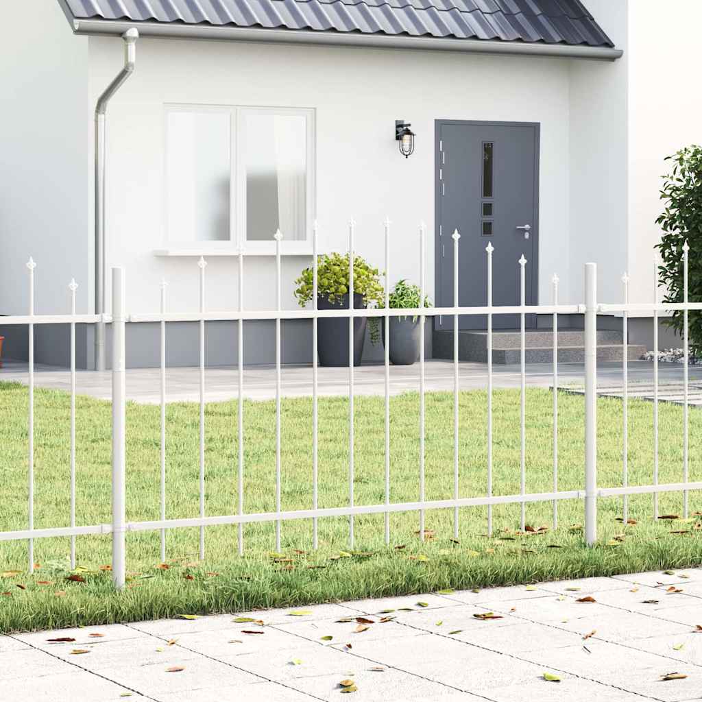 vidaXL Garden Fence WOERDEN 170 x 140 cm Powder-Coated Steel White 1