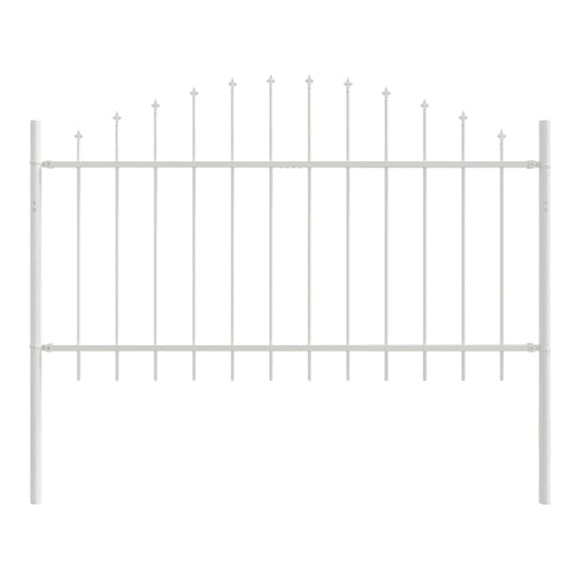 Garden Fence WOERDEN 170 x 140 cm Powder-Coated Steel White Height 75-100 cm 170 cm