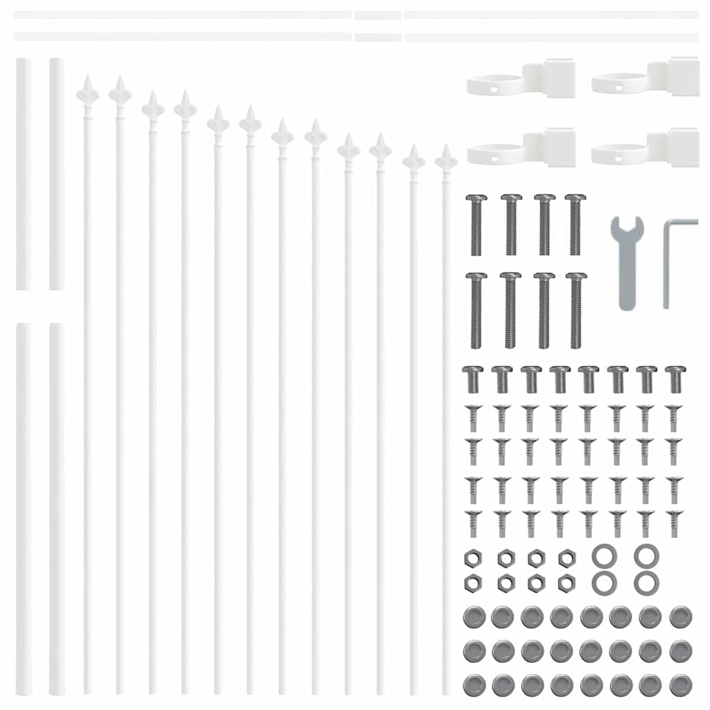 vidaXL Garden Fence WOERDEN 170 x 140 cm Powder-Coated Steel White 5