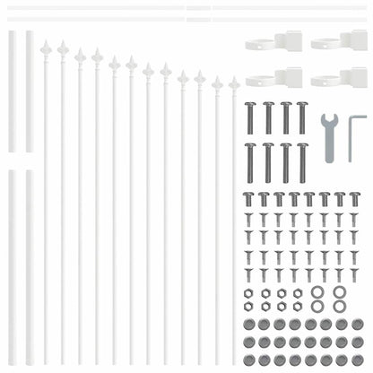 vidaXL Garden Fence WOERDEN 170 x 140 cm Powder-Coated Steel White 5
