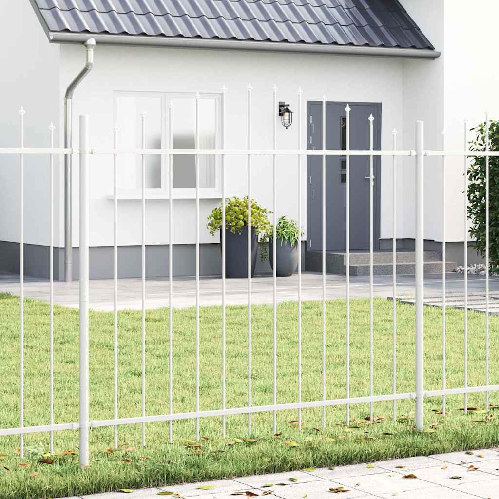 vidaXL Garden Fence WOERDEN 170 x 165 cm Powder-Coated Steel White 1