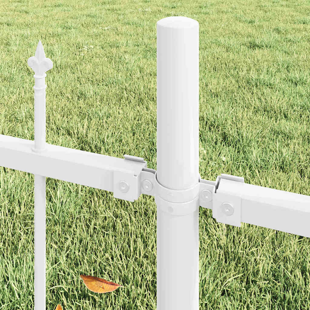 vidaXL Garden Fence WOERDEN 170 x 190 cm Powder-Coated Steel White 3