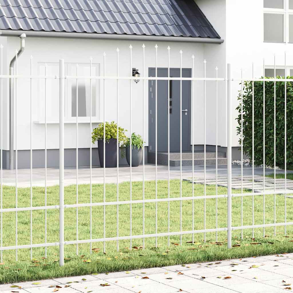 vidaXL Garden Fence WOERDEN 170 x 215 cm Powder-Coated Steel White 1