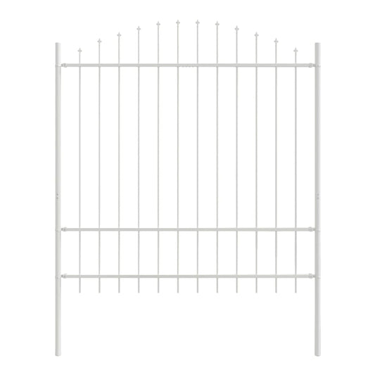 Garden Fence WOERDEN 170 x 215 cm Powder-Coated Steel White Height 150-175 cm 170 cm