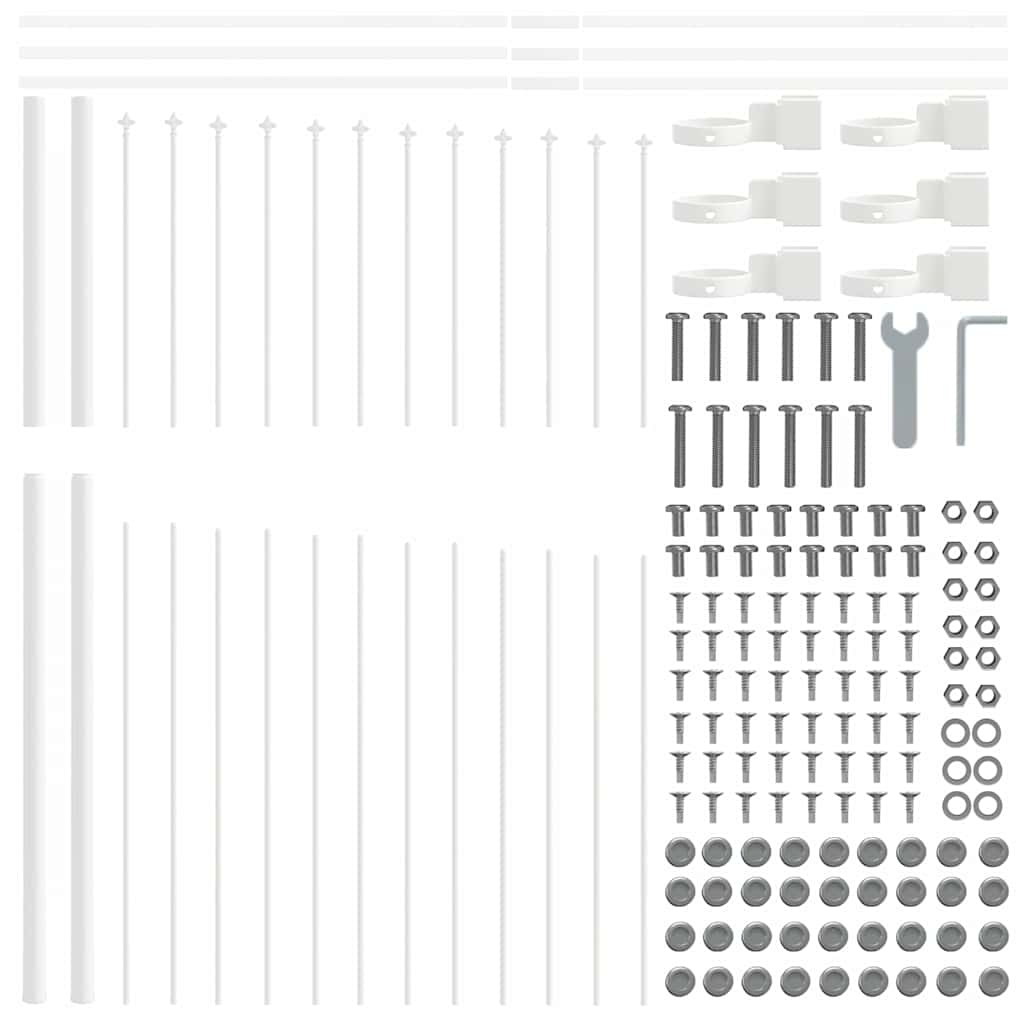 vidaXL Garden Fence WOERDEN 170 x 215 cm Powder-Coated Steel White 5