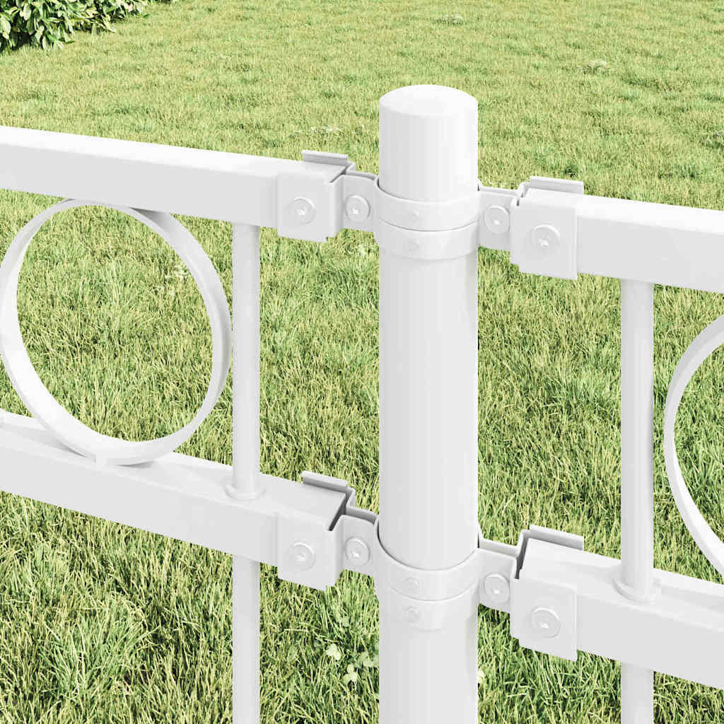 vidaXL Fence Element ASSEN 170 x 150 cm Steel White 3