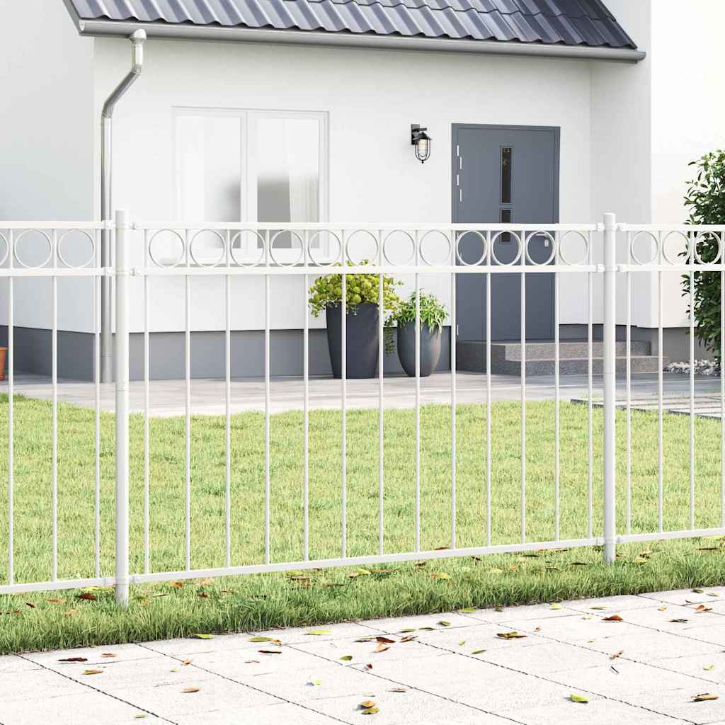 vidaXL Fence Element ASSEN 170 x 150 cm Steel White 1