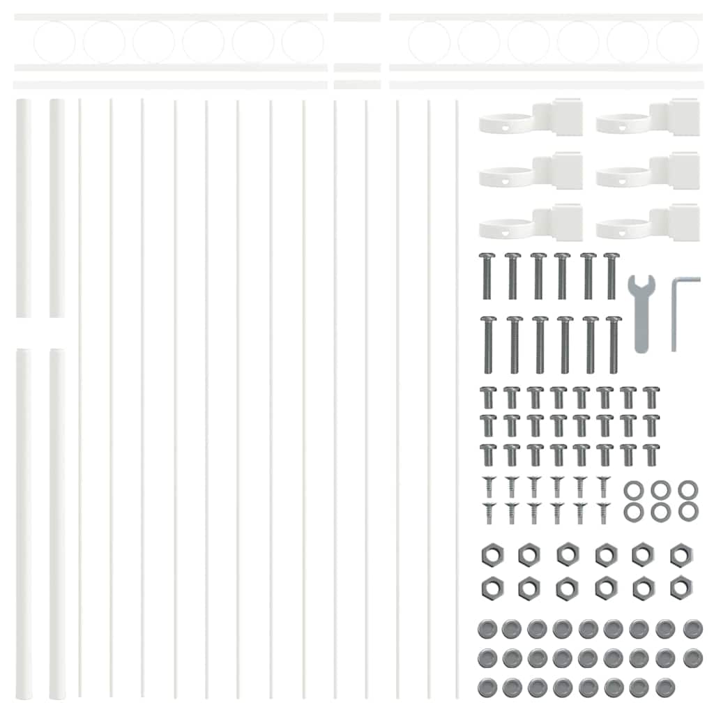 vidaXL Fence Element ASSEN 170 x 150 cm Steel White 5