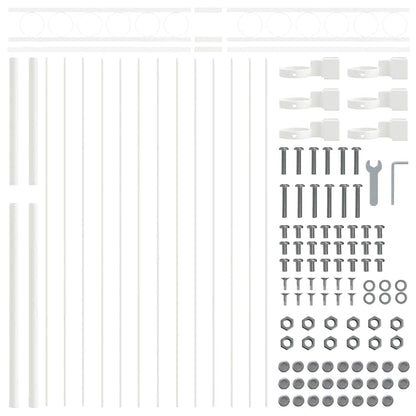 vidaXL Fence Element ASSEN 170 x 150 cm Steel White 5