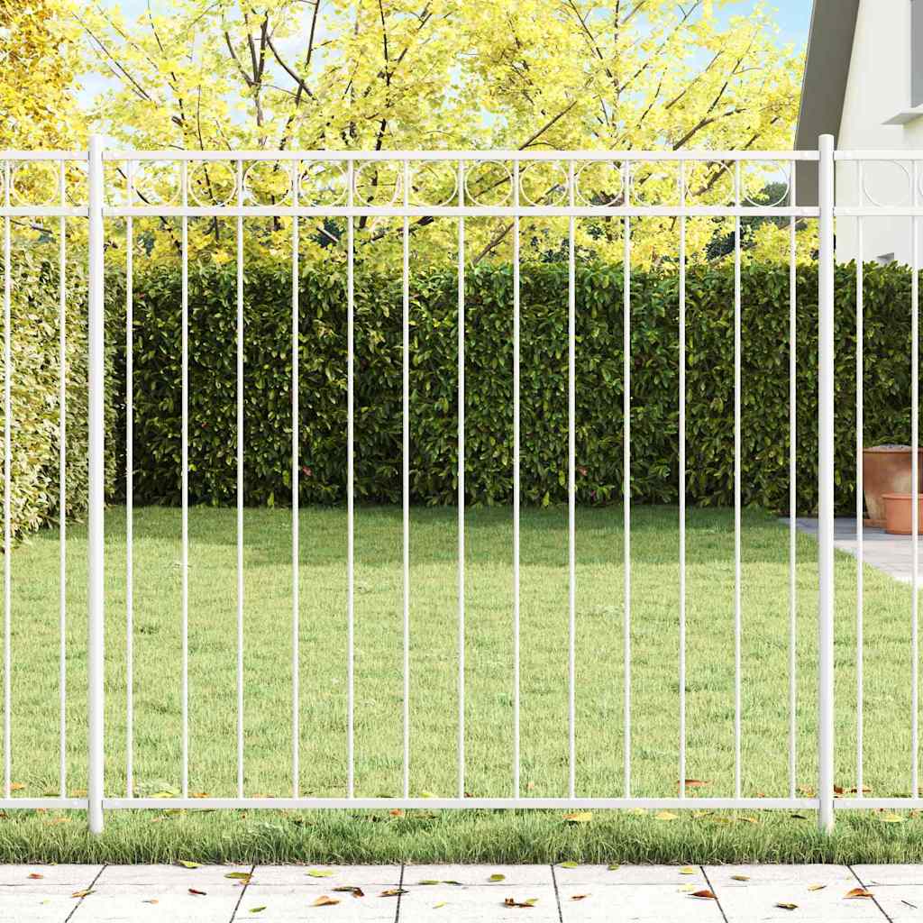 vidaXL Fence Element ASSEN 170 x 150 cm Steel White 1