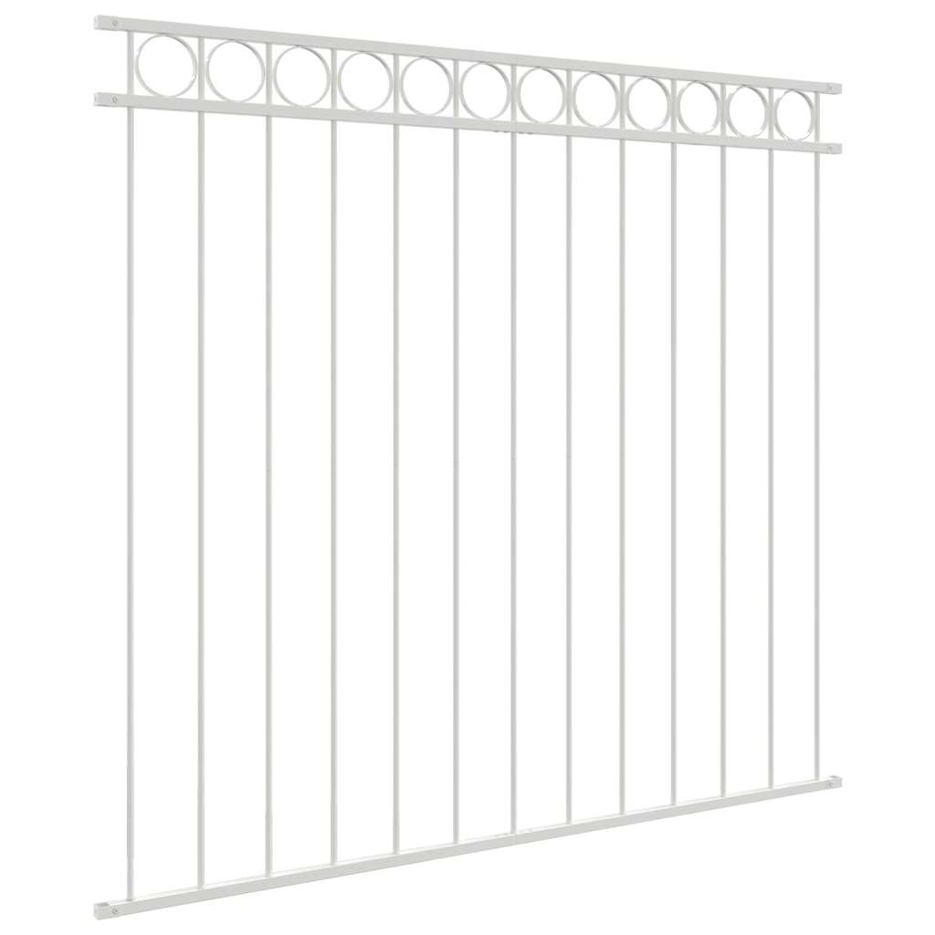 vidaXL Fence Element ASSEN 170 x 150 cm Steel White 4