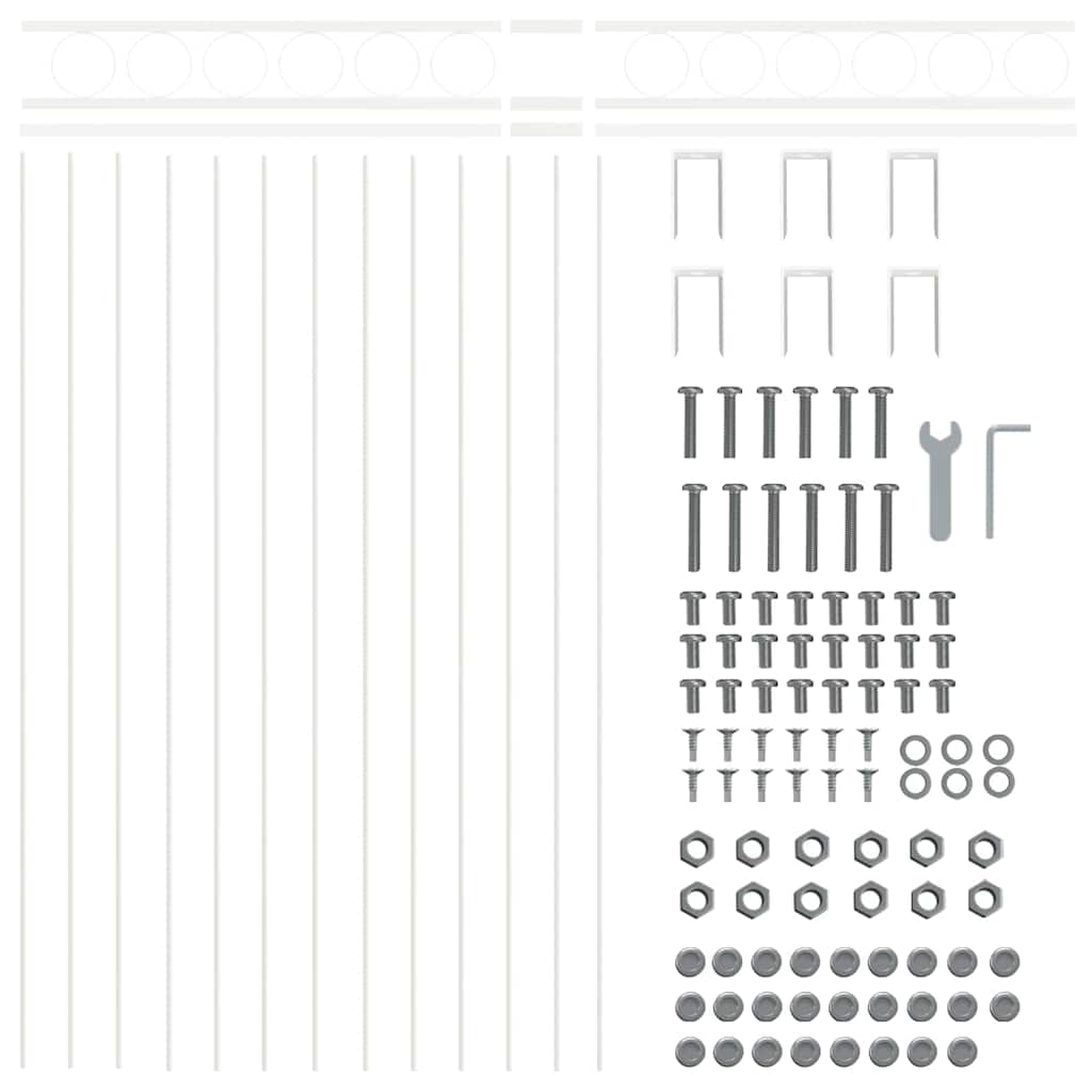 vidaXL Fence Element ASSEN 170 x 150 cm Steel White 5
