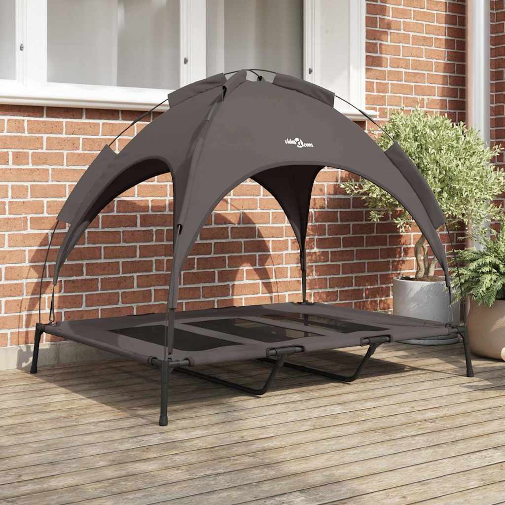 vidaXL Dog Bed Folding Manual Brown 122 x 93 x 106.5 cm Steel 1