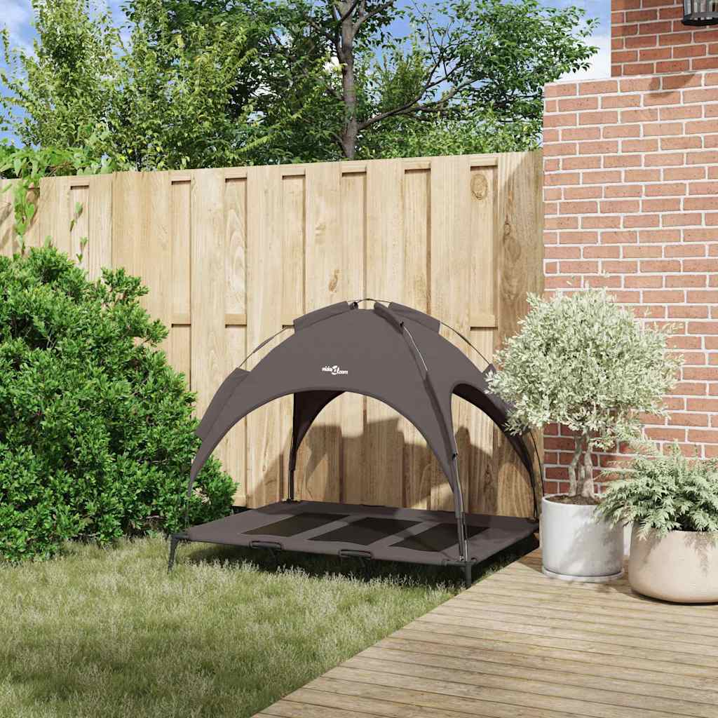 vidaXL Dog Bed Folding Manual Brown 122 x 93 x 106.5 cm Steel 3