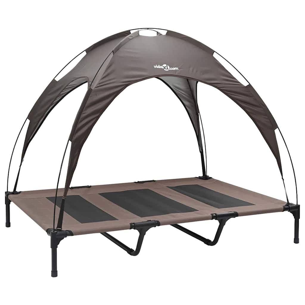 vidaXL Dog Bed Folding Manual Brown 122 x 93 x 106.5 cm Steel 2