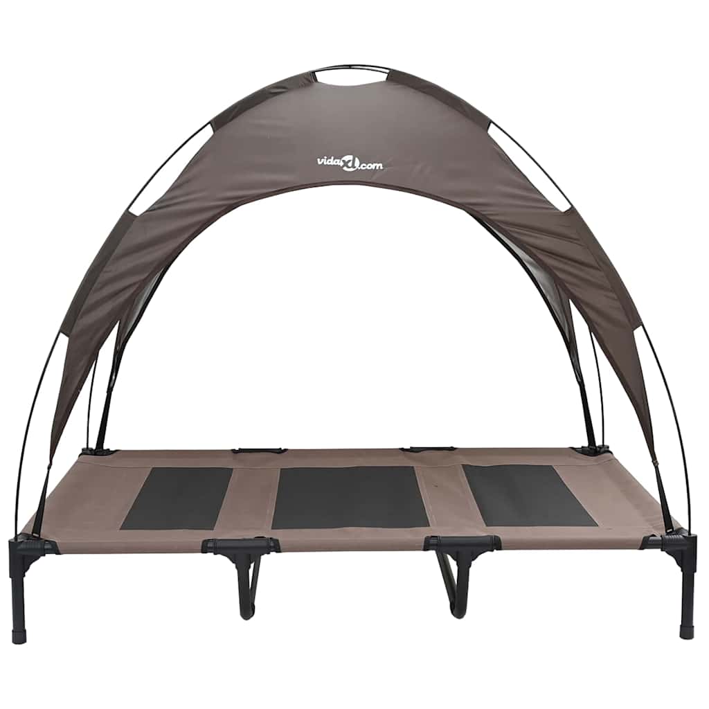 vidaXL Dog Bed Folding Manual Brown 122 x 93 x 106.5 cm Steel 4