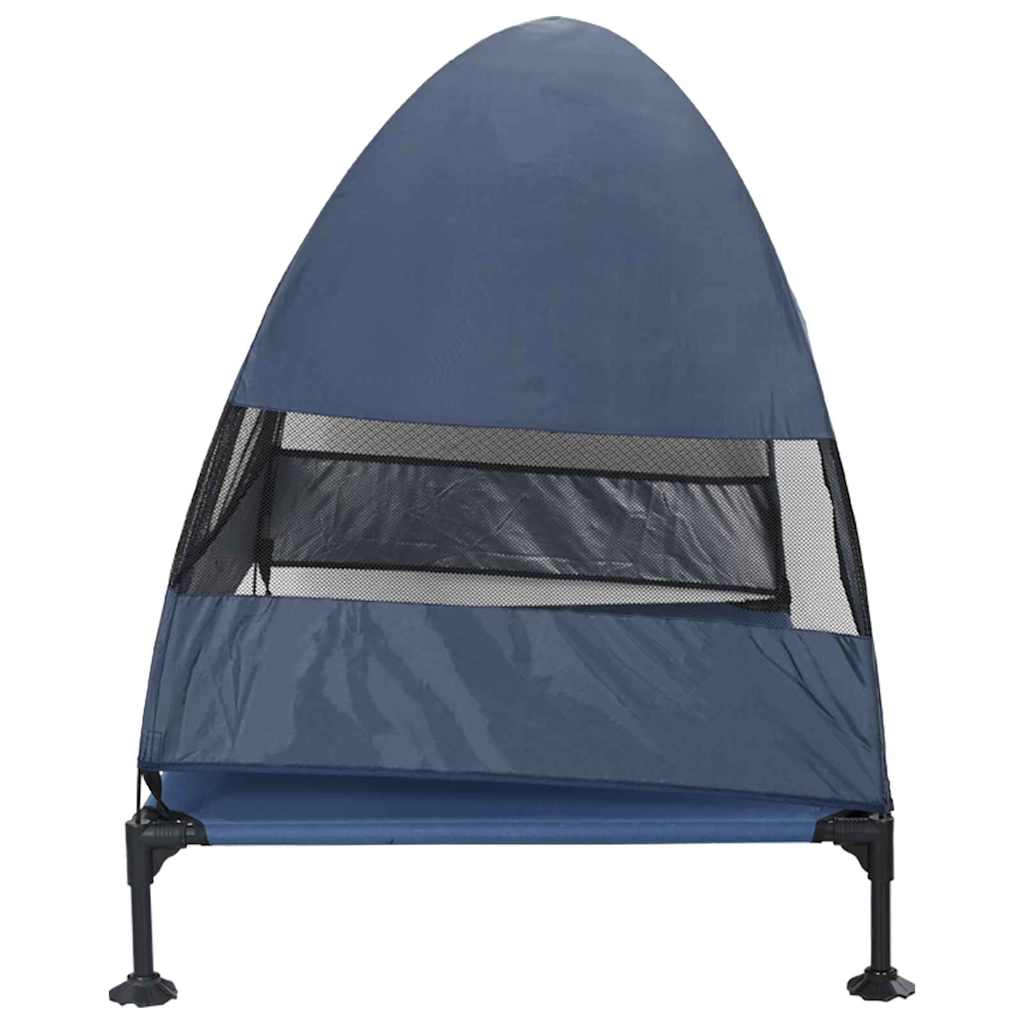 vidaXL Raised Dog Bed 127 x 81 x 108 cm Fabric and Steel Navy Blue 5