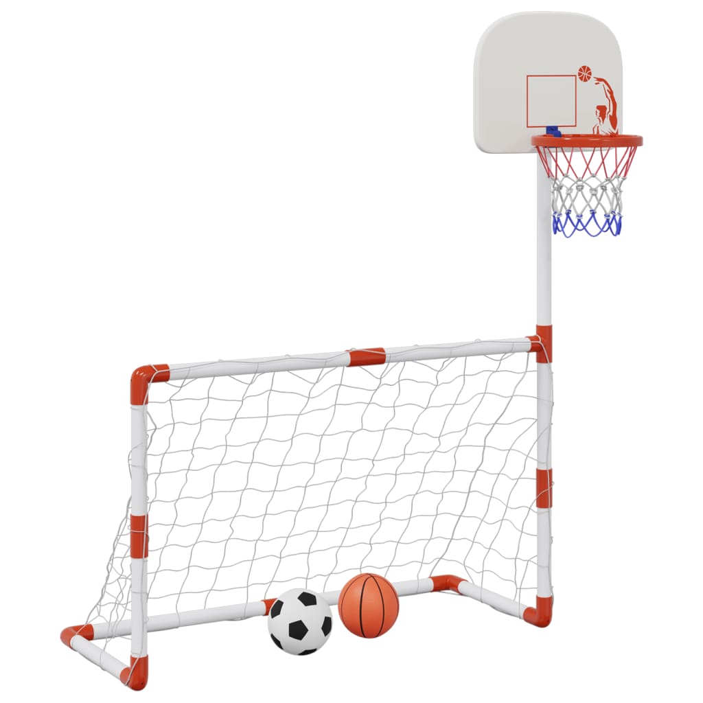 vidaXL Children's Football and Basketball Set with Balls 98x50x70 cm 2
