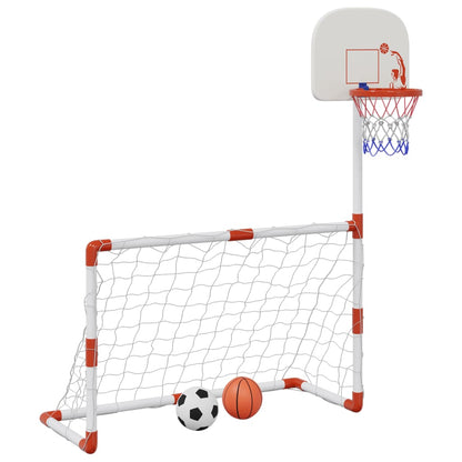 vidaXL Children's Football and Basketball Set with Balls 98x50x70 cm 2