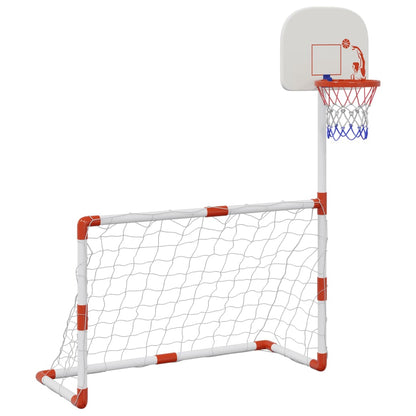 vidaXL Children's Football and Basketball Set with Balls 98x50x70 cm 3