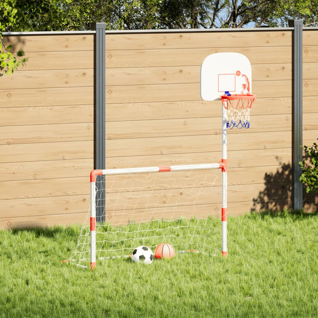 vidaXL Children's Football and Basketball Set with Balls 98x50x70 cm 1