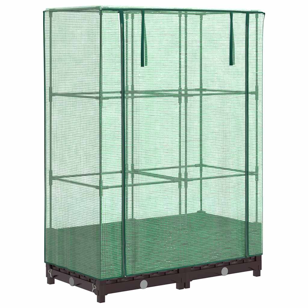 vidaXL Raised Bed with Greenhouse Cover Rattan Look 80x40x123 cm 2