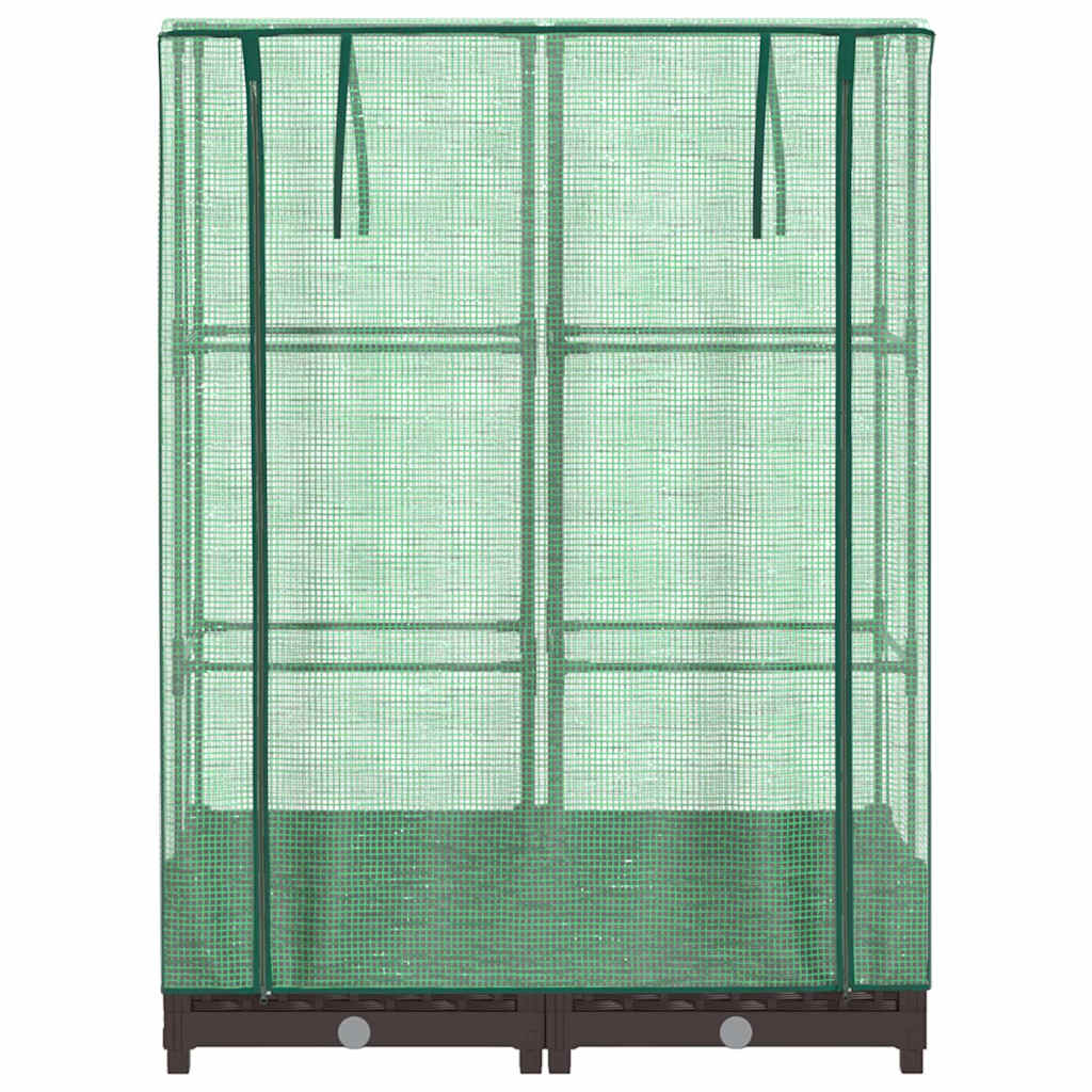 vidaXL Raised Bed with Greenhouse Cover Rattan Look 80x40x123 cm 4