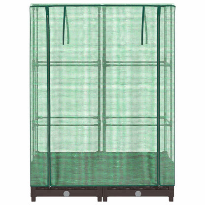 vidaXL Raised Bed with Greenhouse Cover Rattan Look 80x40x123 cm 4