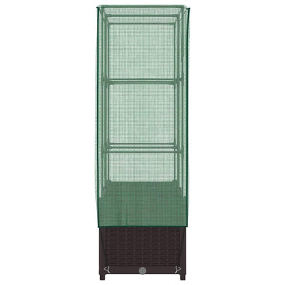 vidaXL Raised Bed with Greenhouse Cover Rattan Look 80x40x138 cm 5