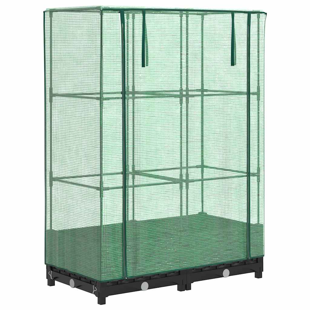 vidaXL Raised Bed with Greenhouse Cover Rattan Look 80x40x123 cm 2