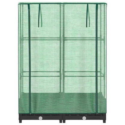 vidaXL Raised Bed with Greenhouse Cover Rattan Look 80x40x123 cm 4