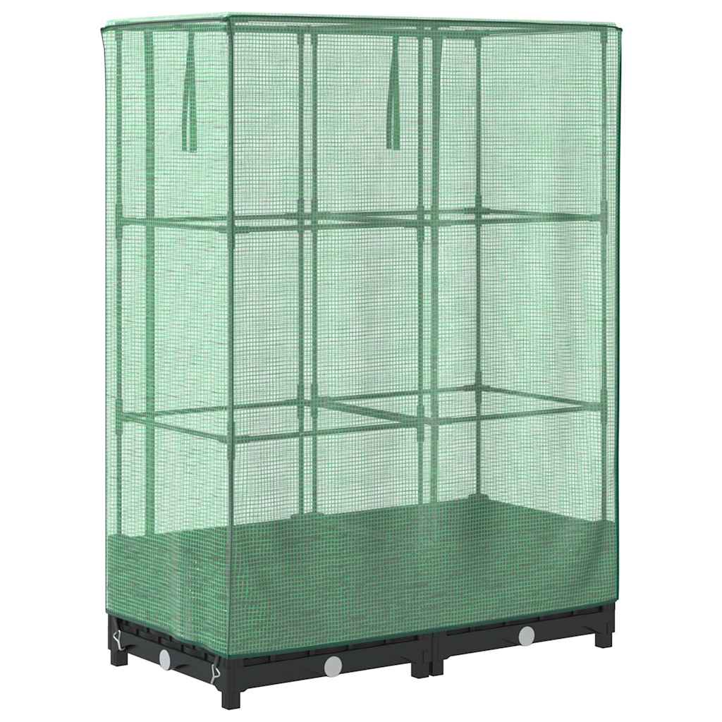 vidaXL Raised Bed with Greenhouse Cover Rattan Look 80x40x123 cm 6
