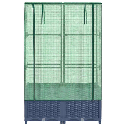 vidaXL Raised Bed with Greenhouse Cover Rattan Look 80x40x138 cm 4