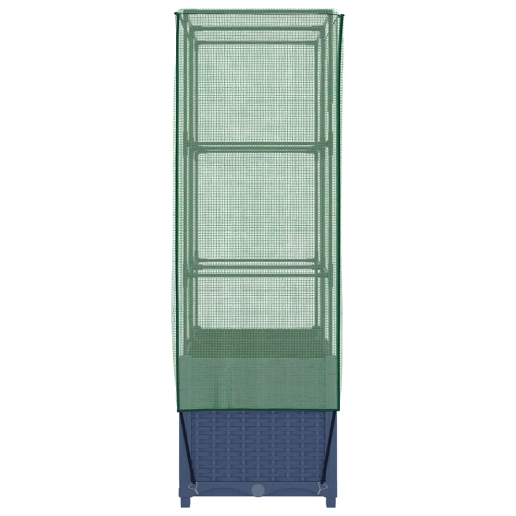 vidaXL Raised Bed with Greenhouse Cover Rattan Look 80x40x138 cm 5