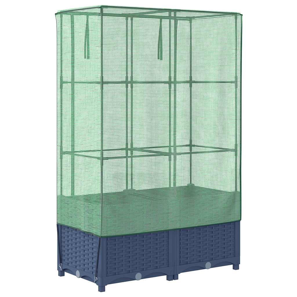 vidaXL Raised Bed with Greenhouse Cover Rattan Look 80x40x138 cm 6