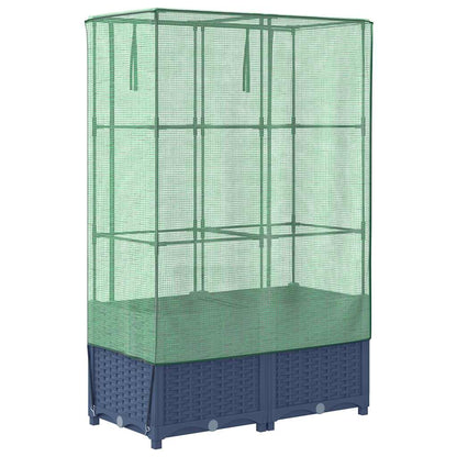 vidaXL Raised Bed with Greenhouse Cover Rattan Look 80x40x138 cm 6