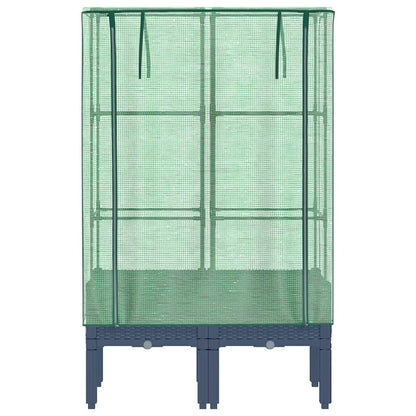 vidaXL Raised Bed with Greenhouse Cover Rattan Look 80x40x140 cm 4