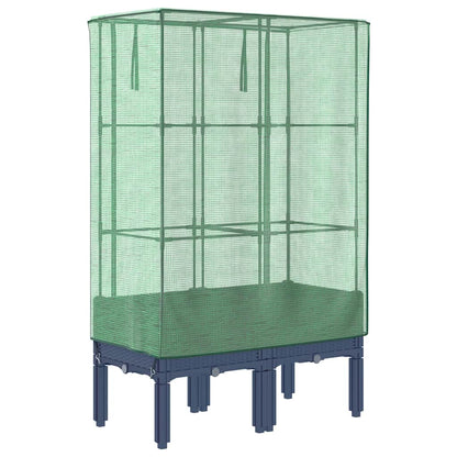 vidaXL Raised Bed with Greenhouse Cover Rattan Look 80x40x140 cm 6