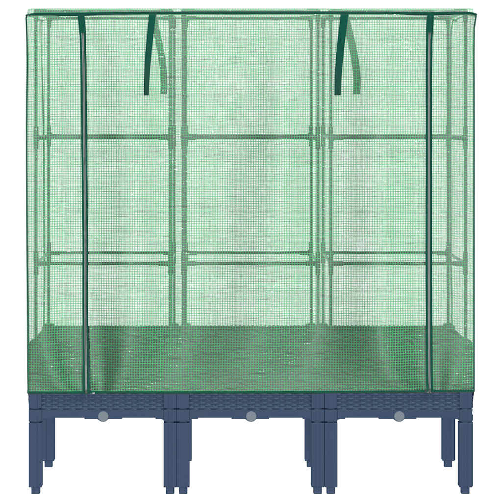 vidaXL Raised Bed with Greenhouse Cover Rattan Look 120x40x140 cm 4