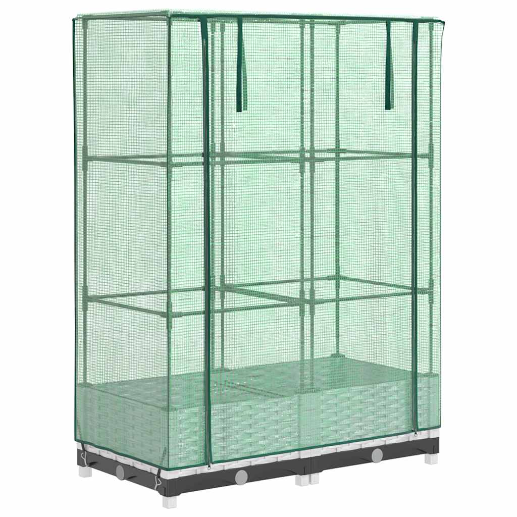 vidaXL Raised Bed with Greenhouse Cover Rattan Look 80x40x123 cm 2
